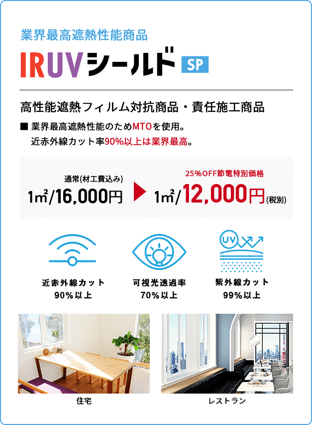 業界最高遮熱性能商品 IRUVシールドSP
